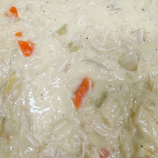 Any Soup Over Orzo with Feta.